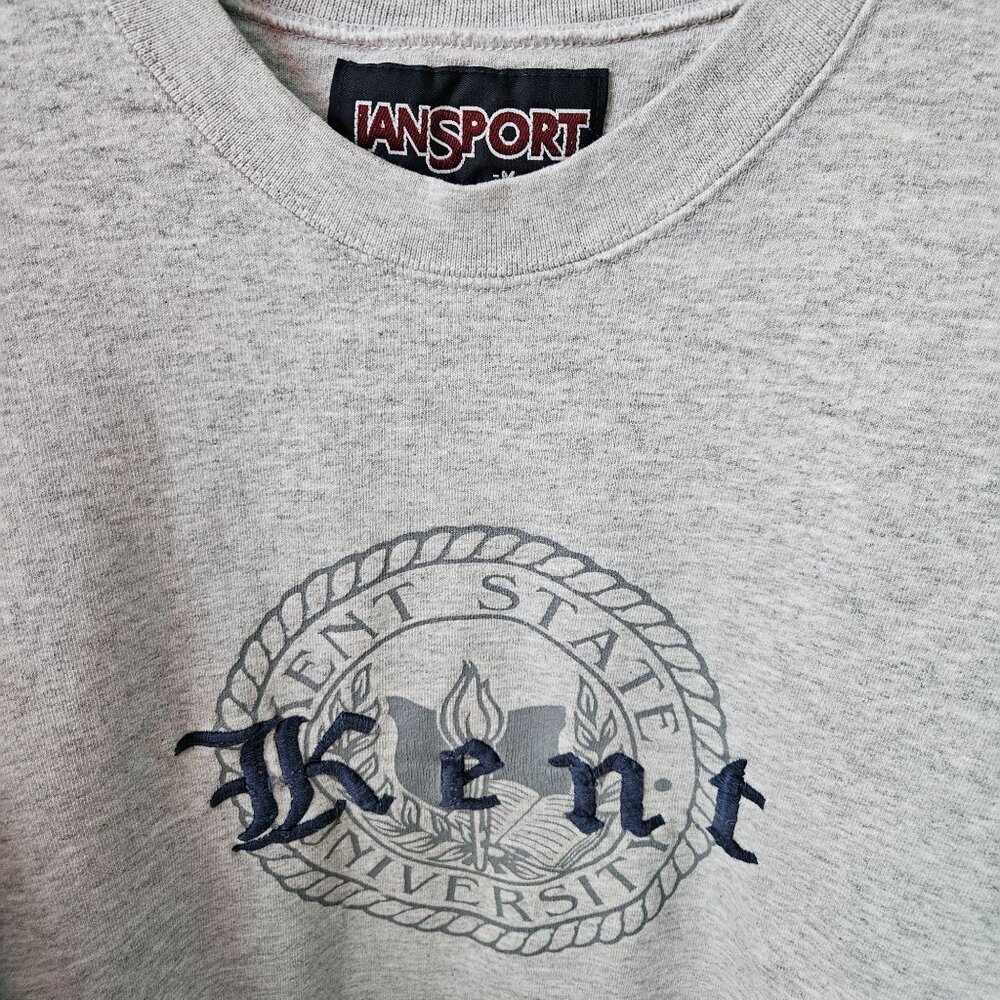 JanSport Kent State University Gray Sweatshirt Size M Vintage Crew Sweatshirt - Picture 4 of 16